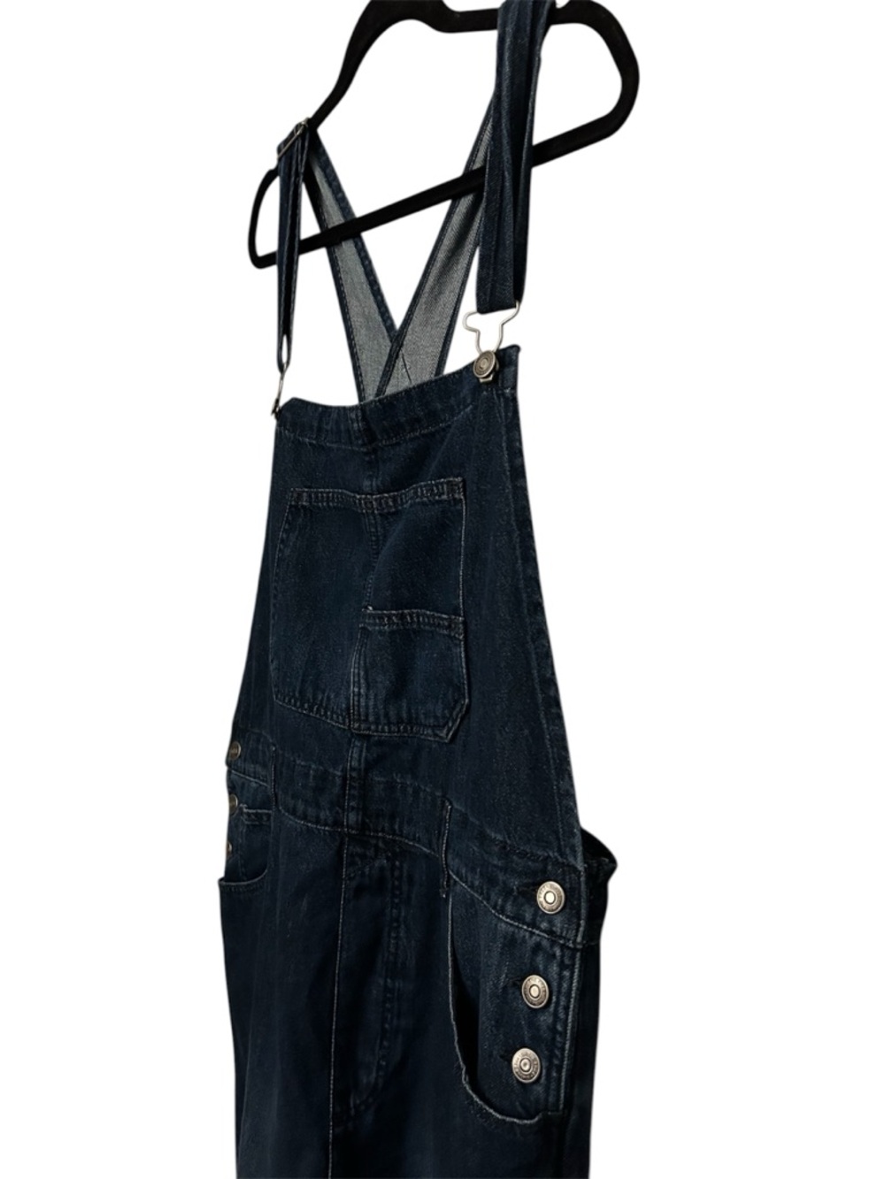 Free People We the Free Ziggy Dark Blue Wash Denim Overalls Size XL - Picture 7 of 7